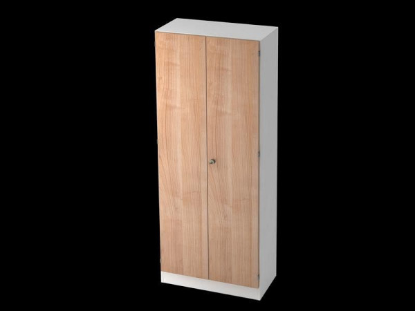Armoire Hammerbacher 5OH, panneau de base, poignée rayée blanc/noyer, 80x42x200,4 cm (LxPxH), V6200/W/N/SG
