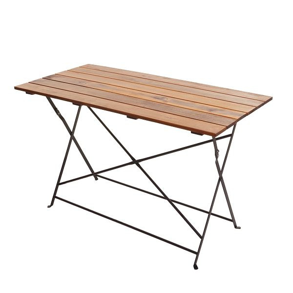 Table de jardin à bière Mendler HWC-J40, table de jardin pliante, acacia de qualité gastronomique 120x60cm, marron, 77440