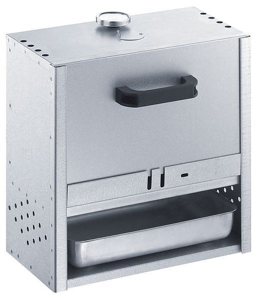 Fumoir Peetz en tôle d'acier aluminisée avec glissière, HxLxP: 50cm x 39cm x 28cm, 15021