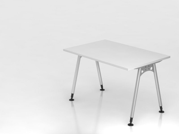 Bureau Hammerbacher pied A 120x80cm, blanc, forme rectangulaire, VAS12/W/S