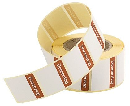Étiquettes Contacto jeudi marron, paquet de 500 en rouleau, 4371/054