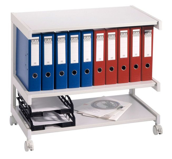 Chariot de bureau mobile Hammerbacher gris avec 3 étagères, V18B3/5