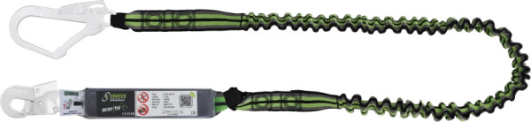 Longe en sangle élastique Kratos avec absorbeur d'énergie 2 m avec mousqueton FA5020217 et FA5020755, FA3070320