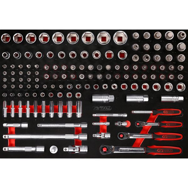 KS Tools PERFORMANCEplus jeu d'outils 139 pièces clé à douille 1/4'+3/8'+1/2', 811.0139