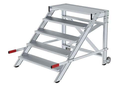 Plate-forme de travail mobile Krause, en aluminium, 5 marches, largeur de marche 1000 mm, 274517