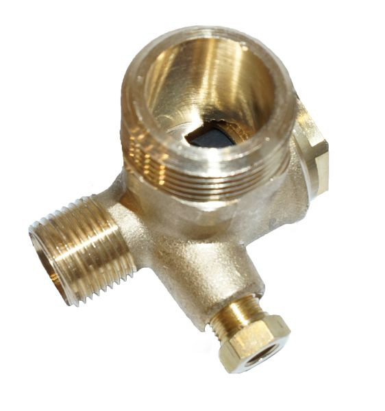Clapet anti-retour AEROTEC 3/4 pouce AG - tube 12 mm - avec raccord de décharge, 9048057