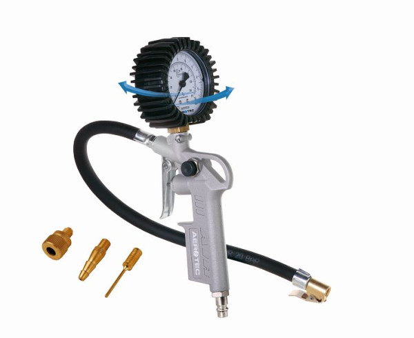 Testeur de pression d'air pour gonfleur de pneu à air comprimé AEROTEC APPROUVÉ tuyau de 30 cm, 200548