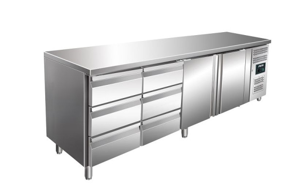 Table réfrigérante Saro avec 2 x 3 tiroirs modèle KYLJA 4150 TN, 323-10725