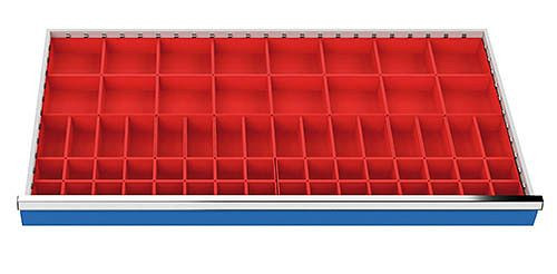 Bedrunka+Hirth coffret de petites pièces 64 pièces, R 48-24, dimensions utiles du tiroir 1200 x 600 mm, hauteur de façade 75 mm, dimensions en mm (LxPxH) : 1200 x 600 x 52, 181BLH75