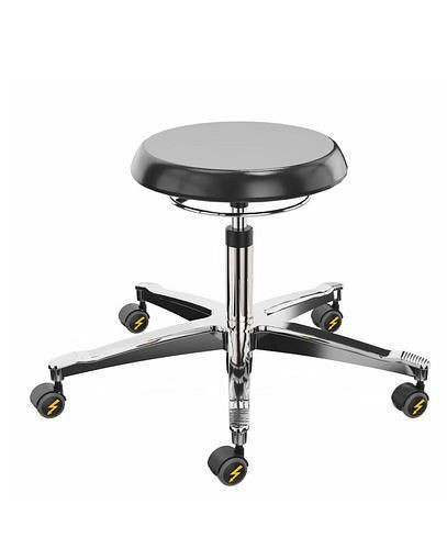 Tabouret de travail pour salle blanche Dauphin ESD, PU, base en aluminium, 267223
