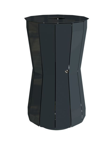 Poubelle sur pied Renner d'environ 80 L au design élégant, galvanisée à chaud et revêtement par poudre, gris anthracite, 7098-00PB 7016