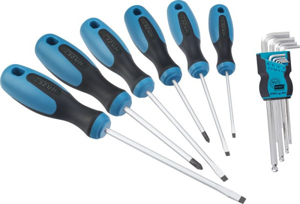 Jeu de tournevis Hazet, profil Phillips PH, profil à fente, profil à six pans creux, 0,5 x 3 - 1,2 x 6,5, PH1 - PH2, 1,5 - 10, 810/2