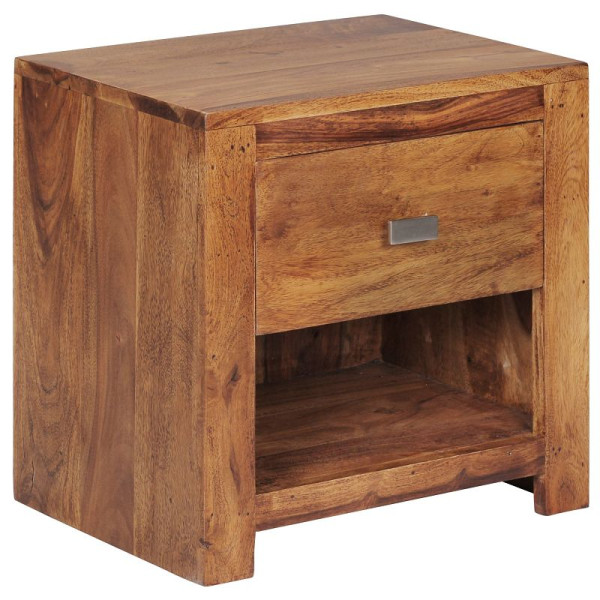 Table de chevet Wohnling MUMBAI en bois de Sesham massif 40 x 40 x 30 cm, WL1.368