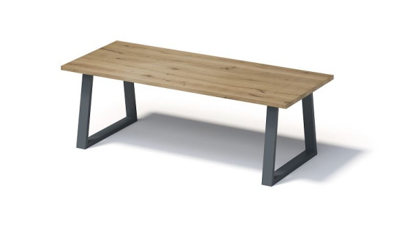 Bisley Fortis Table Regular, 2400 x 1000 mm, bord droit, surface huilée, structure en T, surface: naturel / couleur de la structure: gris anthracite, F2410TP334