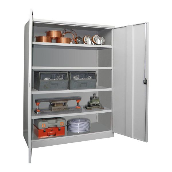 Armoire lourde grand volume Pavoy 1950/1470/630, 4 étagères thermolaquées, portes battantes, poignée rotative avec serrure à cylindre, 36367-147-014-910905