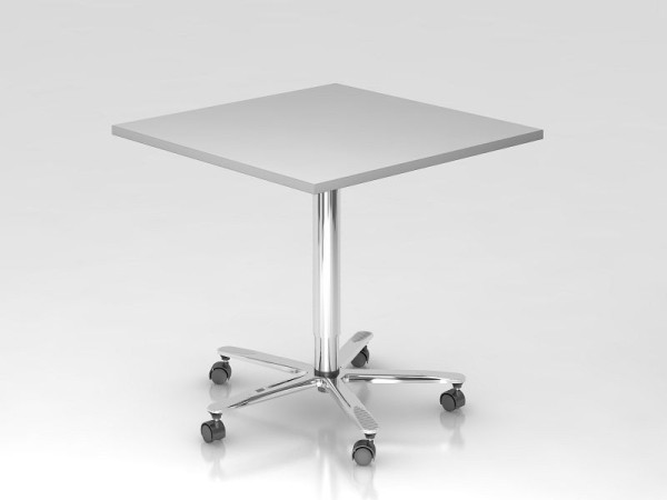 Table élévatrice colonne Hammerbacher 80x80cm gris/chrome, cadre chromé, VST88/5/C