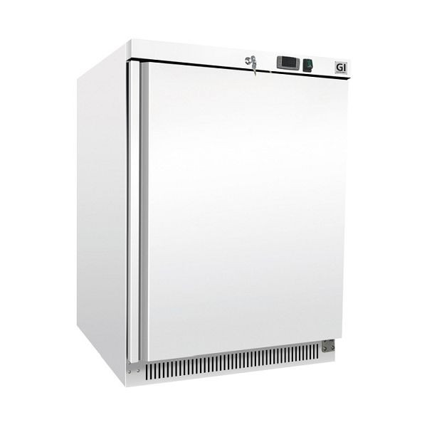Réfrigérateur Gastro-Inox en acier blanc 200 litres, réfrigéré statique, capacité nette 140 litres, 201.108