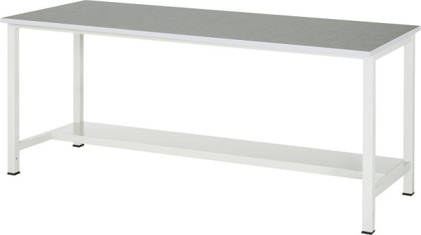 Table de travail RAU série 900, L2000xP800xH825mm, plateau avec revêtement universel/linoléum, avec étagère en bas, profondeur 320mm, 03-900-3-L25-20.12