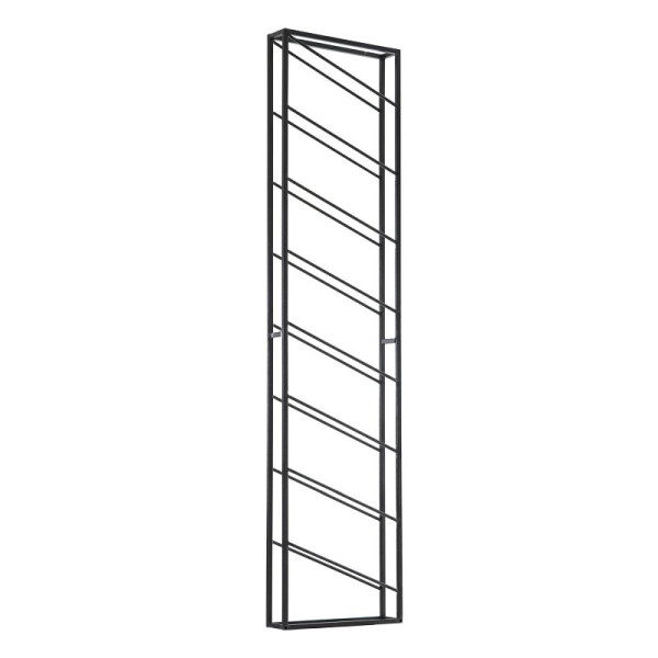 Wohnling Casier à vin mural en métal noir 36 x 150 x 8 cm Grand pour 8 bouteilles, étagère murale design pour la cuisine, casier à bouteilles suspendu étroit au mur, WL6.686