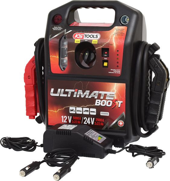 KS Tools Booster de batterie 12 V + 24 V Démarreur de saut mobile 1700 A 550.1820