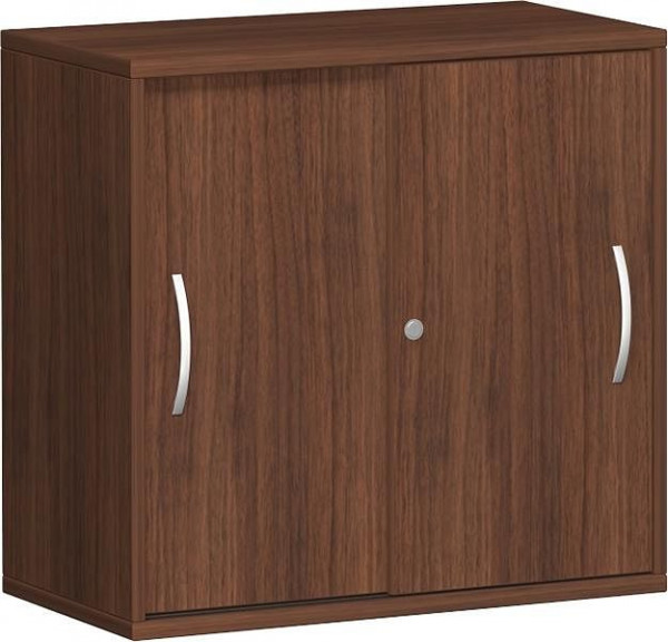 armoire à portes coulissantes geramöbel 1 étagère décorative, avec pieds réglables, verrouillable, 800x425x720, noyer/noyer, N-10S7208-NN
