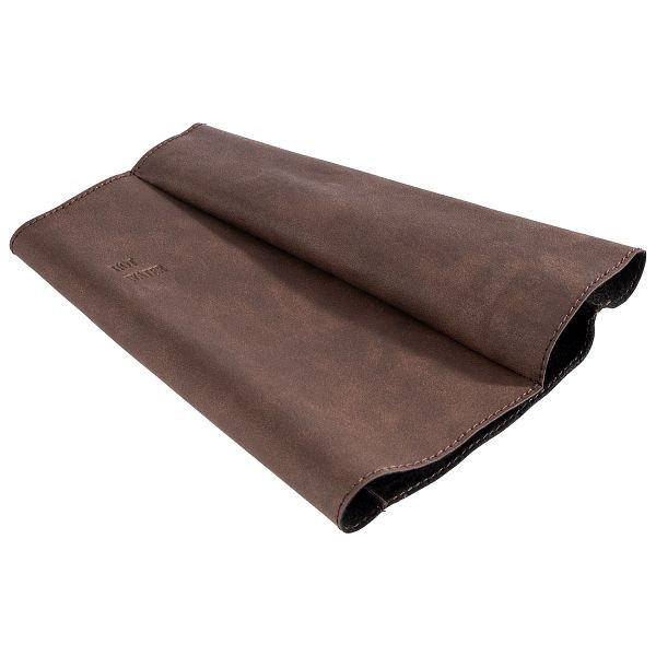 Manteau de protection APS, 16 x 16 x 1 cm, simili cuir, marron, pour pichet isotherme 0,6 litre, marquage : EAU CHAUDE, convient pour 10922, 10925