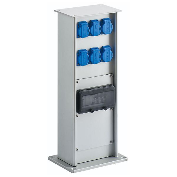 ELSPRO Aluminium-Energiesäule ALPEN 6xSCH MCB RCD 600mm Silber, 6A590A01