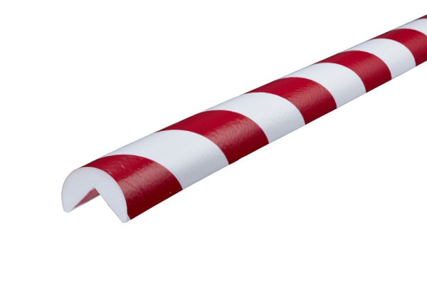 Protection d'angle Knuffi, profil d'avertissement et de protection type A, rouge/blanc, 5 mètres, PA-10120