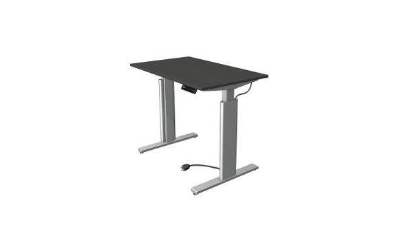 Kerkmann Move 3 table assis/debout argent, L 1000 x P 600 mm, réglable en hauteur électriquement de 720 à 1200 mm, anthracite, 10231413