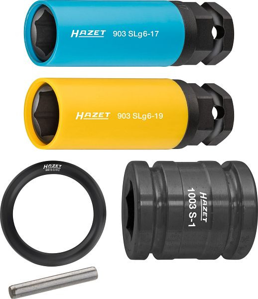 Jeu de douilles tournevis Hazet impact, avec six pans spécial, carré creux 12,5 mm, six pans mâle 24 mm, 903SLG6/5