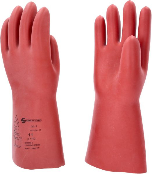 KS Tools Gant de protection pour électricien avec protection mécanique, taille 11, classe 2, rouge, 117.0076