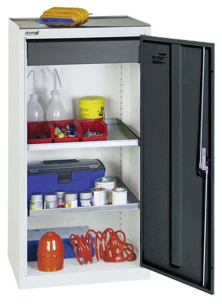 armoire à outils et matériaux blunt TM 3000, RAL 7035/7016, 1 tiroir, 2 plateaux, 3001171