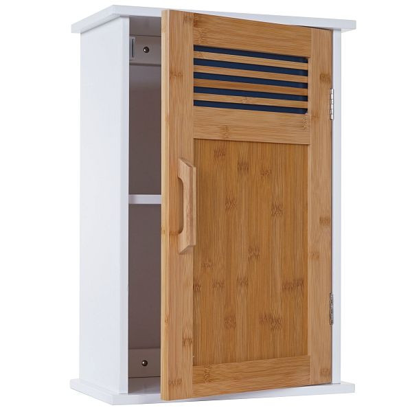 Mendler armoire murale HWC-A85, armoire de salle de bain armoire murale bambou, 52x35x21cm blanc, 57143