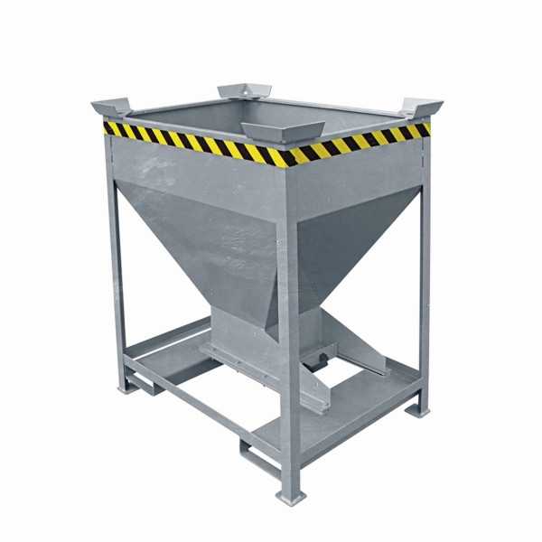 Conteneur silo industriel Eichinger avec clapet de dosage coulissant sur l'entonnoir de décharge, 300 litres galvanisé à chaud, 20580400002000