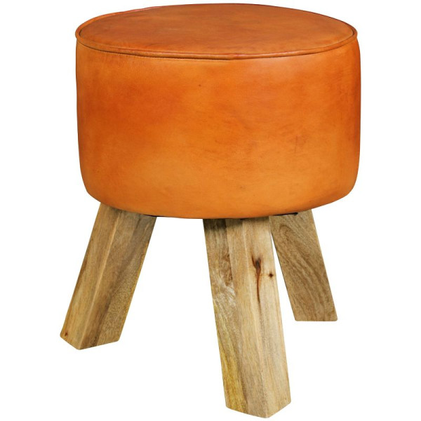 Wohnling Design Tabouret Bois 37x45x37 cm Repose-pieds Moderne Rond, WL5.102