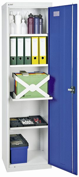 armoire à outils et matériaux contondants série 3000, 7035/5010, 4 étagères, 3005074