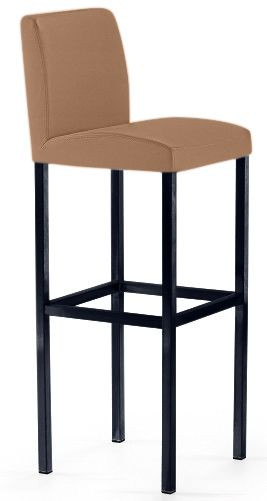 Tabouret de bar Mayer Sitzmöbel , structure noire, coque d'assise rembourrée, hauteur d'assise 81 cm, capacité de charge jusqu'à 150 kg, marron clair, 1164_03_30485