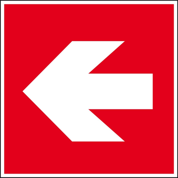 Panneau de protection incendie Eichner « direction gauche/droite », L x H : 20 x 20 cm, aluminium, photoluminescent HI 150, 9225-13065-020