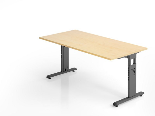 Bureau Hammerbacher OS16, 160 x 80 cm, plateau : érable, épaisseur 25 mm, chant ABS 2 mm, forme rectangulaire, VOS16/3/G