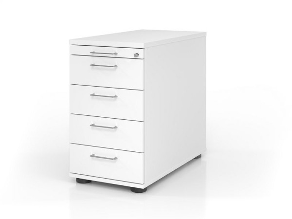 Conteneur sur pied Hammerbacher SC50 BS, profondeur 80, corps : blanc / façade : blanc, 42,8 x 72 - 76 x 80 cm, 1/3/3/3/3 HE, VSC50/W/W/BS