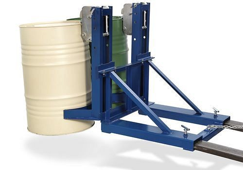Pince à fûts DENIOS SH 2 en acier, peinte, pour 2 fûts de 200 litres chacun, 115-225