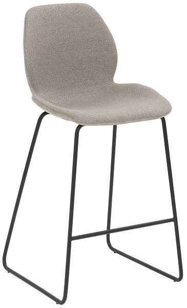 Mayer Sitzmöbel tabouret de comptoir mySOLO, housse d'assise cuir synthétique vintage gris clair/gris coquille chiné, piètement luge noir, 1176_K3_526