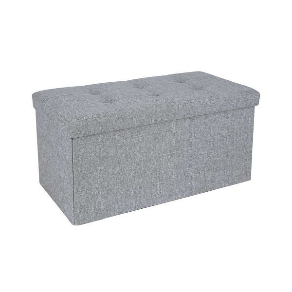 SONGMICS banc avec espace de rangement 76 cm gris clair, LSF47G