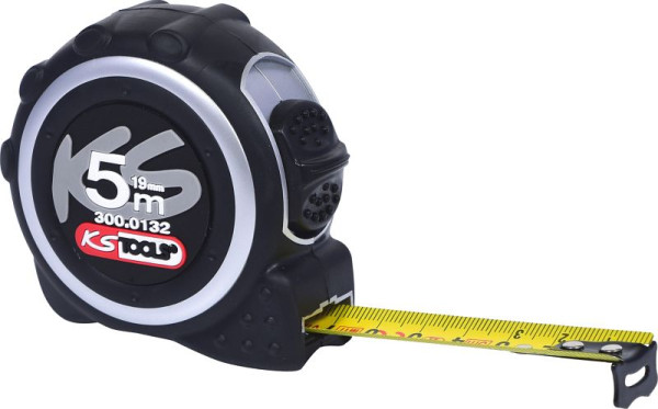 Mètre ruban KS Tools avec serrure, noir-gris, 5m, 19mm, 300.0132