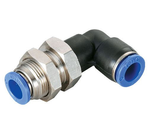 temporisateur B-WSV-6-KU, passe-cloison coudé en plastique/laiton nickelé, Ø tuyau : 6 mm, filetage passe-cloison : M14x1, UE : 10 pièces, 03100091