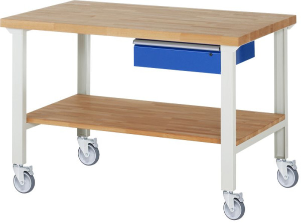 Etabli mobile RAU 7001A7, 1500x900x1000mm, 4 roulettes pivotantes, 05-7001A7-159B4S4.11