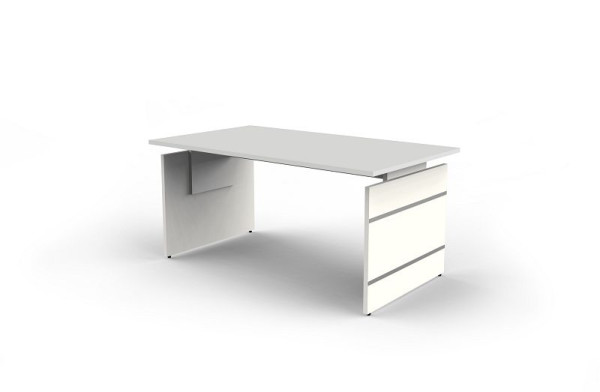 Bureau d'appoint Kerkmann réglable en hauteur, forme 4, L 1600 x P 800 x H 680-760 mm, gris clair, 11466511