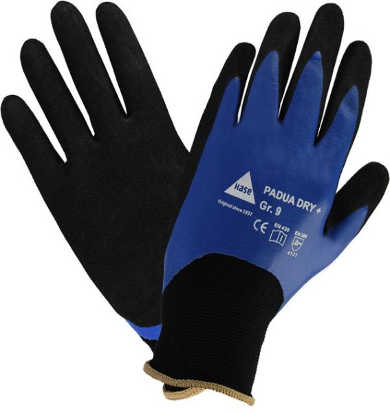 Hase Safety PADUA DRY +, gants de sécurité à 5 prises, nylon/nitrile, taille : 9, UE : 10 paires, 508680-9