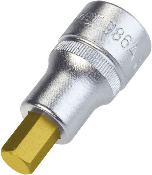 Douille de tournevis Hazet, carré creux 12,5 mm (1/2"), profil de douille hexagonale, 3/8", 986A-3/8