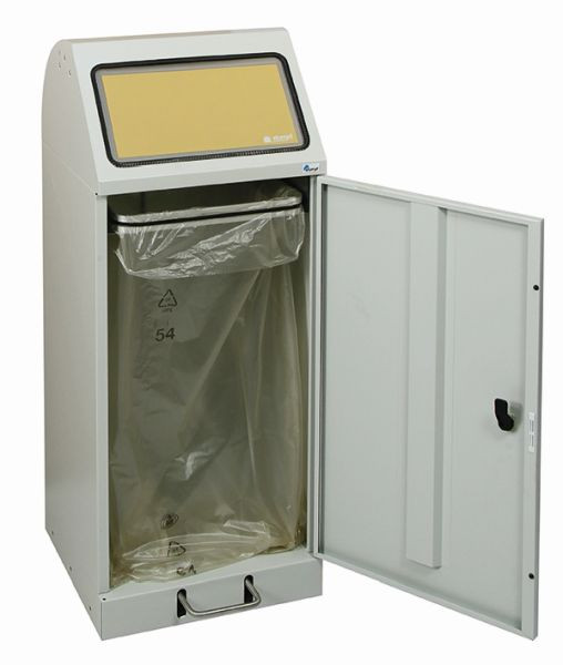 tri des déchets contondants Flex-M, RAL 7035/ProPads, support sac, 70 litres, levier au pied, 665-075-1-1-735